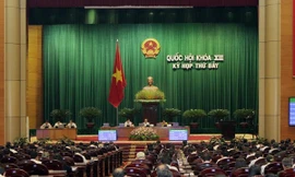 Quốc hội biểu quyết thông qua Nghị quyết về cân đối ngân sách trung ương và ngân sách địa phương năm 2013. (Ảnh: Lâm Khánh/TTXVN) 