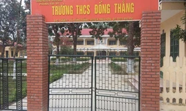 Ban giám hiệu Trường THCS Đồng Thắng cho học sinh nghỉ học để giáo viên đi lễ chùa. Ảnh:L.S.