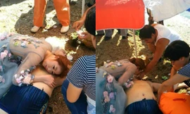 Nữ y tá dừng chụp ảnh cưới để cứu người đuối nước