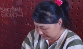 Đối tượng Lan tại cơ quan điều tra 