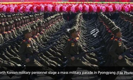 Một cuộc diễu binh quân sự lớn tại thủ đô Bình Nhưỡng. Ảnh: Press TV