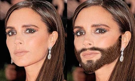 Hài hước bộ ảnh chế các sao Hollywood nữ 'mọc râu'