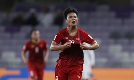 Quang Hải ăm mừng bàn mở tỷ số