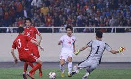 Việt Nam hòa Triều Tiên với tỷ số 1-1. Ảnh: Như Ý