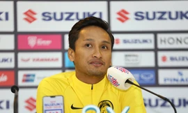 Thủ môn Farizal Marlias trong cuộc họp báo sáng nay. Ảnh: Như Ý 