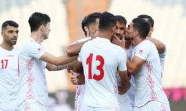 Các cầu thủ Iran ăn mừng trước Campuchia. Ảnh: AFC.