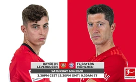Leverkusen và Bayern Munich gặp nhau lúc 20h30 tối nay.