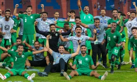 U23 Saudi Arabia ăn mừng sau chiến thắng ở bán kết. Ảnh: AFC.