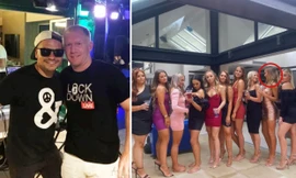 Paul Scholes và dàn bạn bè của con cái trong bữa tiệc cuối tuần trước.