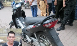 Tên trộm xe máy và tang vật bị thu giữ