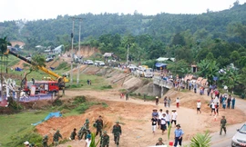 Tổng duyệt diễn tập ứng phó với động đất ở Bắc Trà My