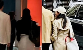 Cận cảnh gia đình 3 người của Hyun Bin và Son Ye Jin xuất ngoại, biểu cảm của cặp đôi gây chú ý