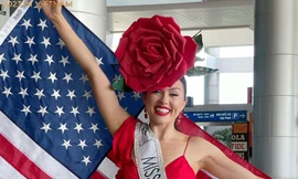 Người đẹp Mỹ mặc trang phục lạ mắt sang Việt Nam thi Hoa hậu Trái Đất