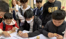 Trải nghiệm một ngày với Toán học của học sinh Hà Nội. Ảnh: Diệp An