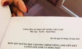Đơn của các phụ huynh phản ảnh chương trình Tiếng Anh liên kết không hiệu quả. ảnh: N.H