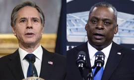 Ngoại trưởng Mỹ Antony Blinken (trái) và Bộ trưởng Quốc phòng Lloyd Austin. Ảnh: Yonhap