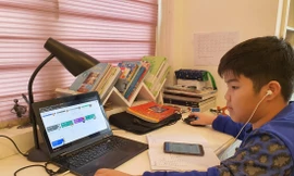 Học sinh học trực tuyến. Ảnh: website trường Wellspring