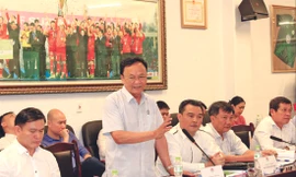 Ông Nguyễn Hồng Thanh phát biểu tại Hội nghị BCH LĐ bóng đá VN lần 6 khóa 8 ngày 13/5/2020. Theo ông Hồng Thanh, Phó Chủ tịch phụ trách tài chính VFF phải là một doanh nhân có uy tín, giỏi kiếm tiền và thạo về truyền thông Ảnh: CTV 