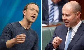 Người sáng lập Facebook Mark Zuckerberg (trái) và bộ trưởng Josh Frydenberg