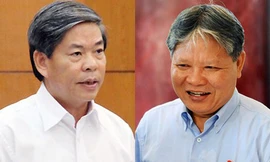Hai bộ trưởng Nguyễn Minh Quang (trái) và Hà Hùng Cường sẽ đăng đàn trả lời chất vấn