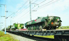Xe thiết giáp Trung Quốc tới Baikalsk ngày 26/8 tham dự cuộc tập trận Vostok 2018
