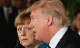 Thủ tướng Đức Angela Merkel và Tổng thống Mỹ Donald Trump trong một buổi họp báo. Ảnh: Reuters.