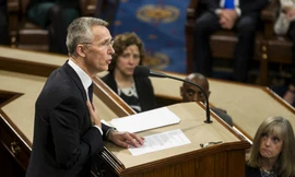 Tổng Thư ký NATO Jens Stoltenberg phát biểu trong phiên họp chung tại Quốc hội Mỹ