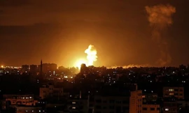 Hiện trường vụ tấn công của Israel nhằm vào dải Gaza