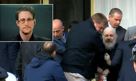 Edward Snowden (ảnh nhỏ) và ghi nhận tại hiện trường vụ bắt giữ Julian Assange