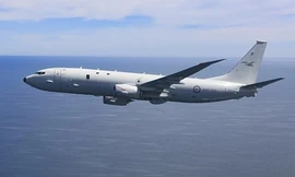 Hình ảnh P-8A Poseidon bay trên bầu trời. Ảnh: Không quân Mỹ