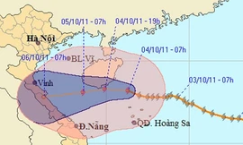 Bão số 6 suy yếu còn cấp 8