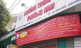 Cơ sở 2 trường Trung cấp Phương Nam, nơi nhận hồ sơ tuyển sinh và dạy học chương trình liên kết đào tạo liên thông do trường ĐH Thái Bình Dương cấp bằng Ảnh: Q.P