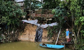 Sống thấp thỏm bên bờ sông sạt lở nghiêm trọng nhiều năm ở Hà Tĩnh