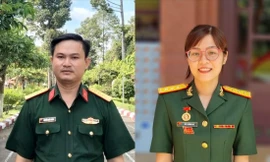 Đại úy Nguyễn Quốc Đẳng, Chính trị viên phó, Bí thư Liên chi đoàn Tiểu đoàn 3 (Trung đoàn 1, Sư đoàn 9, Quân đoàn 4) và Thượng úy Bùi Thị Hương Lan (Phó Bí thư Đoàn cơ sở Viện Tim mạch, Bệnh viện T.Ư Quân đội 108) 