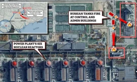 Vị trí đám cháy do đạn pháo xe tăng Nga gây ra chỉ cách lò phản ứng đầu tiên 150 mét