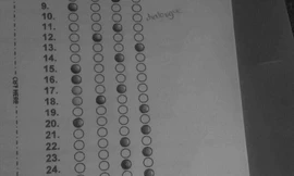 Dân khối H tô phiếu trả lời trắc nghiệm theo cách đầy nghệ thuật, nhưng có gì đó sai sai?