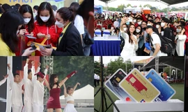 Giới trẻ Hà thành hào hứng mua sắm cuối tuần không dùng tiền mặt tại Sóng Festival 2022