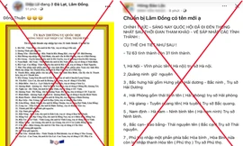 Thực hư thông tin "Quốc hội thống nhất sáp nhập 63 tỉnh, thành còn 31 tỉnh, thành"