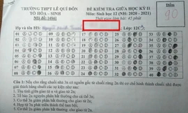 Bài kiểm tra của học sinh được 9 điểm, giáo viên để lại lời phê "hết hồn"