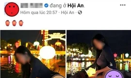 Nữ du khách ngoại quốc ăn mặc phản cảm, để lộ vòng 3 rồi chụp ảnh check-in ở Hội An