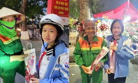 Bạn tween lớp 6 trích tiền lì xì, tự tay làm hoa tặng 100 cô lao công nhân dịp 20/10