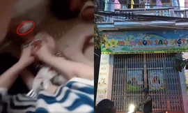 Clip: Bé trai 11 tháng tuổi bị nhét giẻ vào miệng ở trường mầm non khiến dư luận phẫn nộ