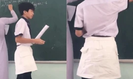 Nam sinh bị rách quần nhưng lại được gọi lên bảng, cách "chữa cháy" khiến cả lớp phì cười