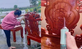 Dân mạng hào hứng cùng nhau chia sẻ kinh nghiệm lau dọn bàn ghế rồng phượng ngày Tết