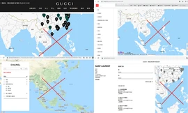 Loạt thương hiệu đình đám như Zara, Chanel, Gucci, UNIQLO... đăng bản đồ có đường lưỡi bò