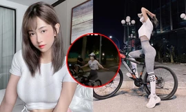 TikToker Lê Bống tiếp tục bị chỉ trích khi đi xe đạp thả 2 tay, lại còn "thách đấu" bạn bè