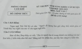 Đề thi học sinh Giỏi Văn lớp 7 cấp huyện "khó như thi Quốc gia", đơn vị ra đề nói gì?