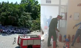 Một trường Tiểu học tại Hà Nội xảy ra hỏa hoạn, hàng trăm học sinh chạy thoát xuống sân