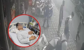Camera ghi lại cảnh nam sinh gặp cướp trên đường đi học về, bị hành hung đến nhập viện