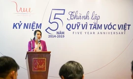 Bà Trần Thị Như Trang, Giám đốc Quỹ VTVV phát biểu tại Lễ kỷ niệm